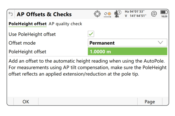 Automatically apply pole extension value for AP20
